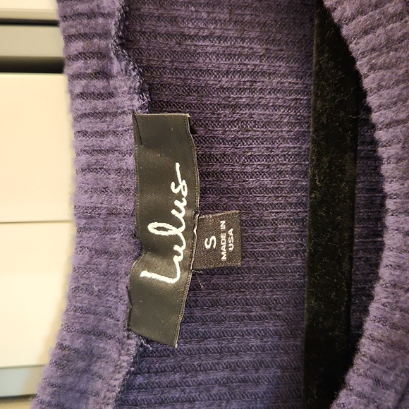 Lulus Fit and Fair Navy Ribbed Long Sleeve Skater Dress size S - Picture 10 of 16